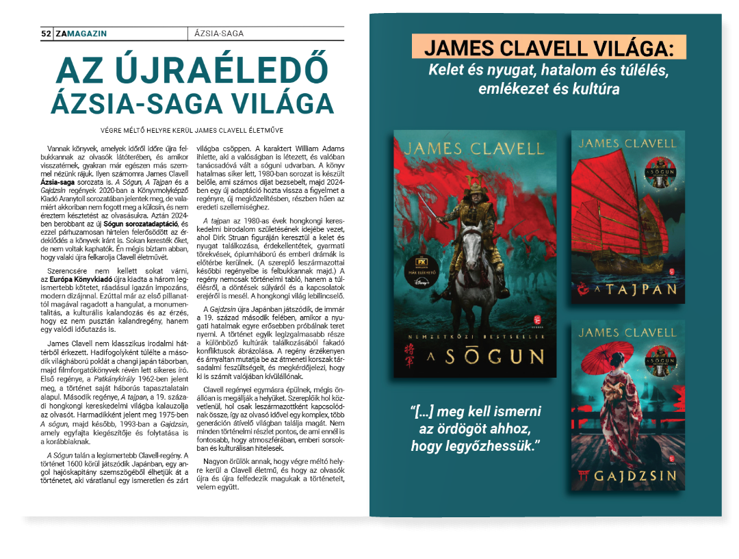 Megjelent a Zama, benne James Clavell ajánlóval